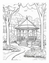 Free Printable Outdoor Retreats  Gazebo Coloring Page For Kids And Adults sketch template