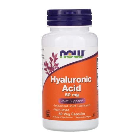 Now Foods Hyaluronic Acid with MSM 60 Capsules | Super Supplement