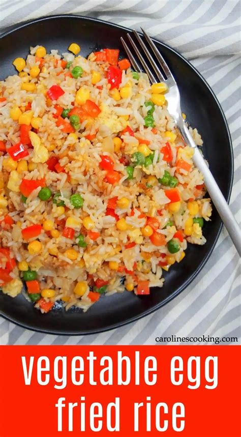 Vegetable egg fried rice - Caroline's Cooking