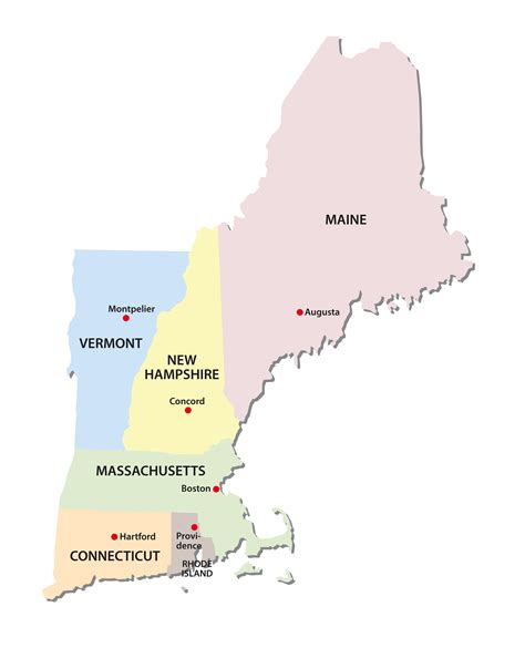 Northeastern States Map With Capitals