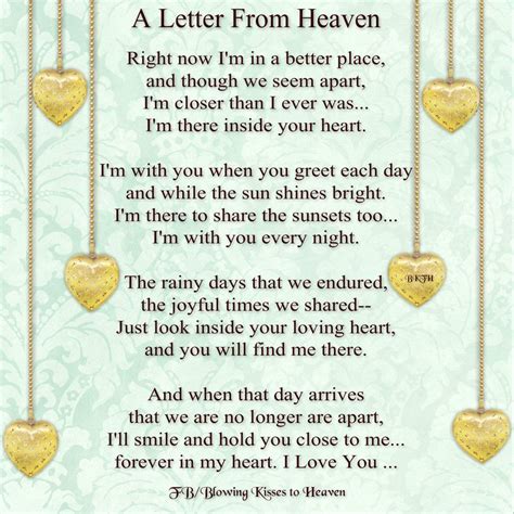 Pin by Blowing Kisses To Heaven on Missing you | Letter from heaven, Heaven quotes, Heaven poems