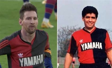 Messi tribute to Maradona with Newell's Old Boys shirt