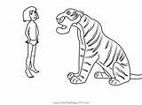 Mowgli And Shere Khan Coloring Page For Kids  Free The Jungle Book sketch template