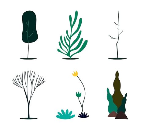 Free Vector | Collection of green nature concept illustration