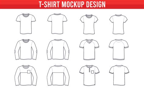 Outline T-Shirt Template And Mockup Design 6915449 Vector Art at Vecteezy