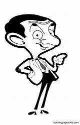 Cartoon Mr Bean Coloring Page  Free Printable Pages sketch template