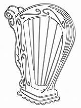 Harp coloring pages sketch template