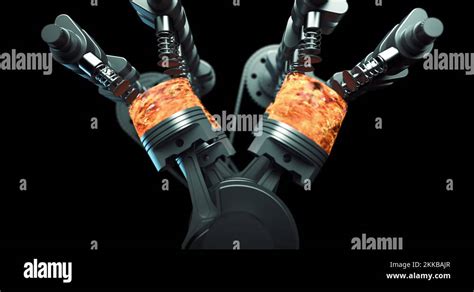 3D V8 Engine Animation. Pistons And Crankshaft In Motion Stock Video Footage - Alamy