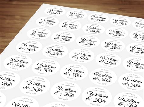 Personalised Round Wedding Favour Stickers / Envelope Seals / Invite ...