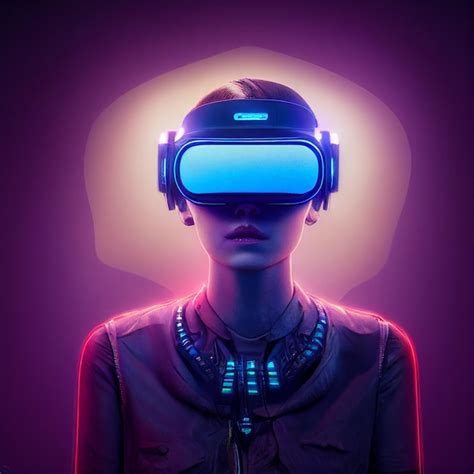 Premium Photo | Woman wearing virtual reality vr headset portrait