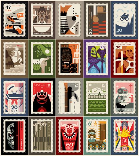 Clark Orr Solo Art Show Featuring His Pop Culture Postage Stamp Designs ...