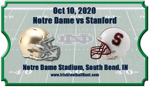 Notre Dame Fighting Irish vs Stanford Cardinal Football Tickets | Irish ...