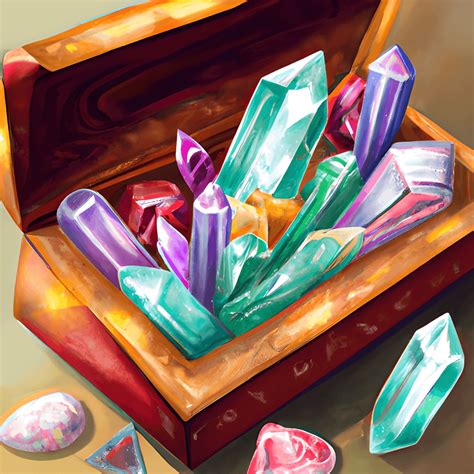 Healing Crystals in a Treasure Chest · Creative Fabrica