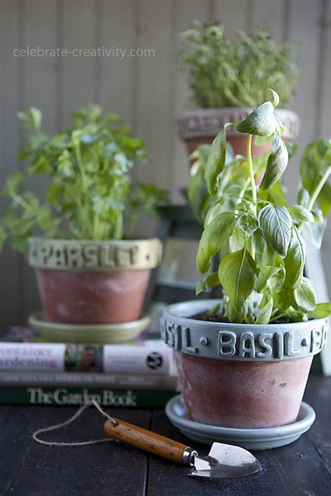 DIY Raised Label Herb Pots - Ella Claire & Co. | Herb pots, Herb labels ...