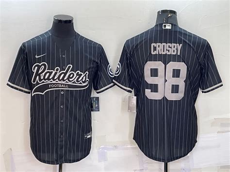 Men's Las Vegas Raiders #98 Maxx Crosby Black With Patch Cool Base ...