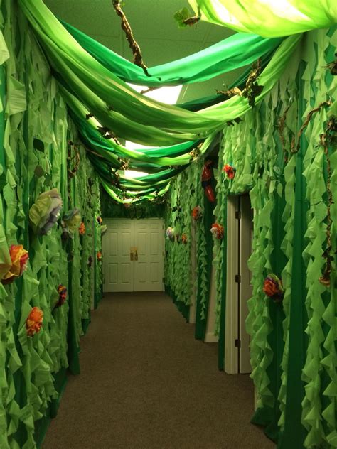 Our finished hallway for Journey off the map- We used green plastic ...