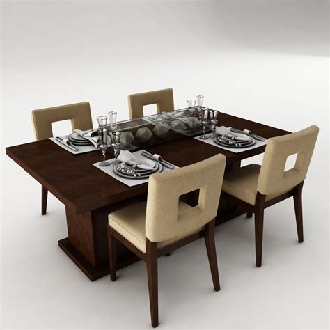 Dining table set 23 3D Model MAX OBJ 3DS FBX MTL | CGTrader.com