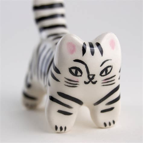 Figurines Small Cat Sculpture Handmade Figure Animal Statuette ...