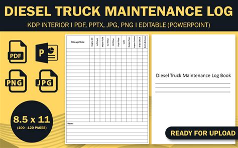 Diesel Truck Maintenance Log Book Graphic by Ladamgraphics · Creative ...