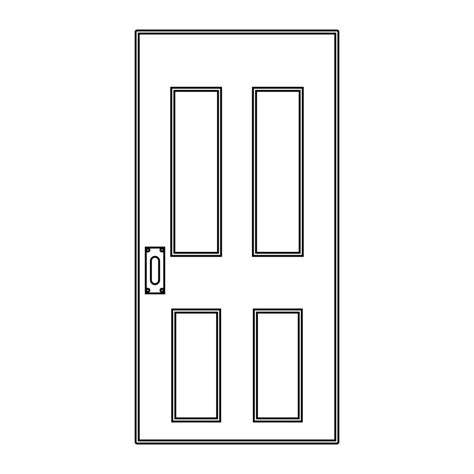 Door entrance vector illustration house outline. Doorway interior exit isolated white and front ...