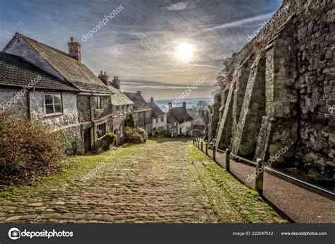 Famous Gold Hill Shaftesbury Sun Sky Taken Shaftebury Dorset January ...