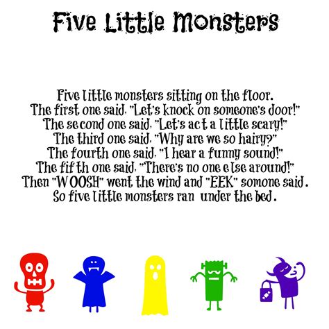 Five Little Monsters Song for Preschoolers