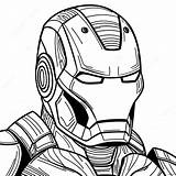 Iron Man Mask Face Coloring Template Drawing Head Outline Easy Ironman  sketch template