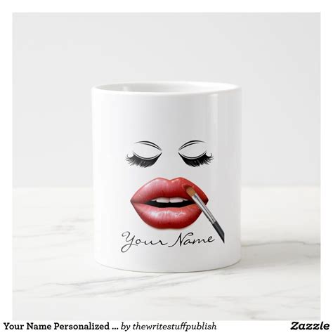 Your Name Personalized Lips And Eyelashes Coffee Giant Coffee Mug Decaf ...