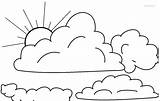 Cloud Coloring Page sketch template