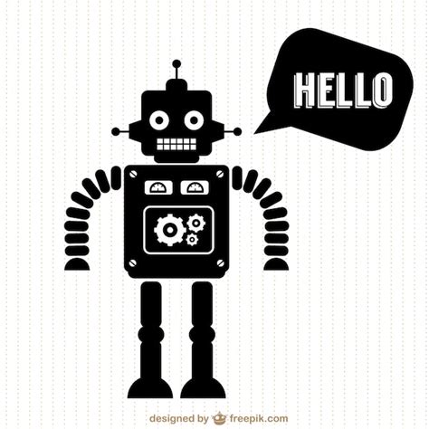 Vector robot free silhouette design Vector | Free Download