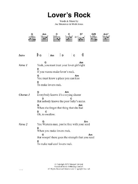 Lover's Rock by The Clash - Guitar Chords/Lyrics - Guitar Instructor