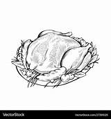 Cooked Chicken Coloring Page sketch template