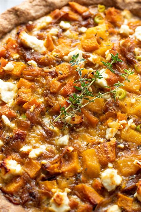 Savory Butternut Squash Pie with Caramelized Onion and Feta | Recipe in 2021 | Savory butternut ...