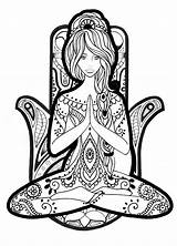 Yoga And Hand  Anti Stress / Zen Coloring Pages sketch template