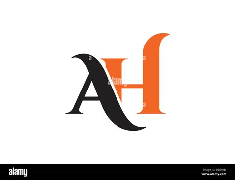 AH logo design template. This logo icon incorporate with abstract shape ...