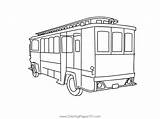 Cable Car On Wheels Coloring Page For Kids  Free Cars Printable sketch template