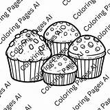 Muffins Coloring Page  Pages AI sketch template