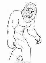 Big Foot Coloring Page For Kids  Free Bigfoots Printable sketch template