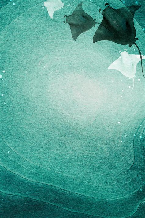 Watercolor painted manta rays in green | Premium PSD - rawpixel