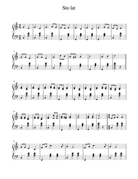 Sto lat Sheet music for Piano (Solo) Easy | Musescore.com