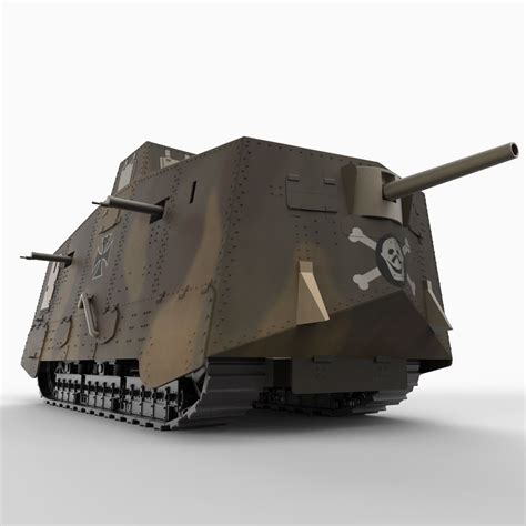 German A7V Tank 3D Model .max .obj .3ds .fbx .c4d .lwo .lw .lws - CGTrader.com