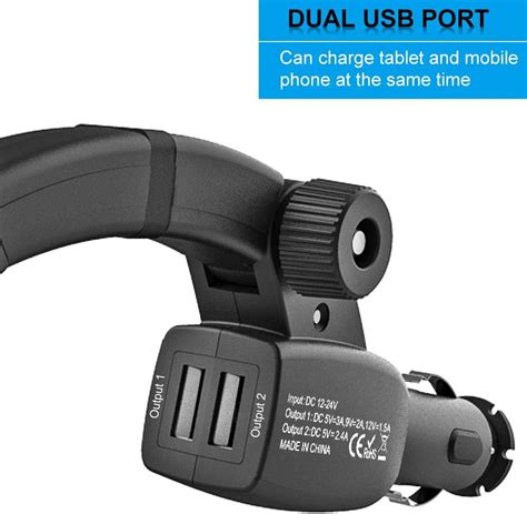 Dual USB Port Car Charger Mount 360 Degree for iPhone 11 Pro Max 11 Xr Xs 8 Plus 8 and All 3.5-6 ...