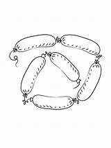 Sausages Coloring Page Free Printable  sketch template