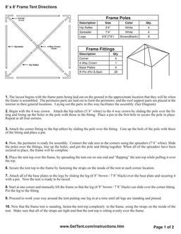 10 x 30 Frame Tent Installation Instructions | PDF