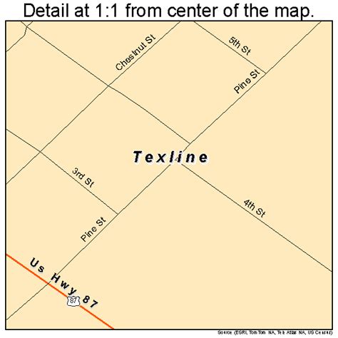 Texline Texas Street Map 4872476