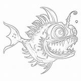 Angler Fish Coloring Page  Pages Mimi Panda sketch template