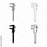 Caliper Vernier Dial Measuring Inside Typical Figure Diameters Outside  sketch template