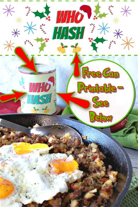 Grinch Who Hash Recipe with a Printable Label - Kudos Kitchen by Renee