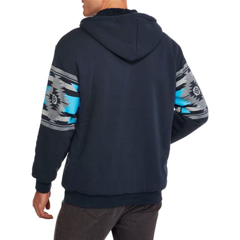 Men's Print Fleece Sherpa Hoodie - Walmart.com