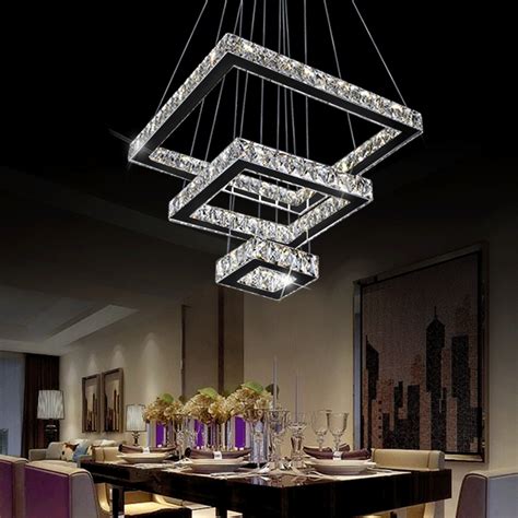 Xingjun Gorgeous Fancy Crystal Steel Fixture Pendant Square Shape Led Modern Chandelier Crystal ...